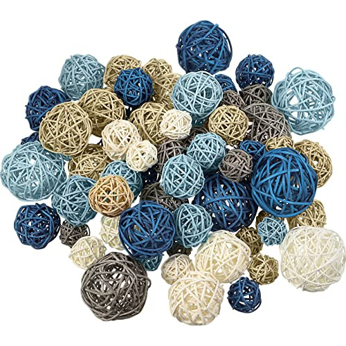 72 Pcs Wicker Rattan Decorative Balls Centerpiece Nrnh2