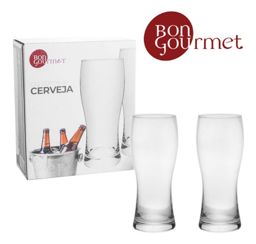 Conjunto 2 Copos De Vidro Para Cerveja Bon Gourmet