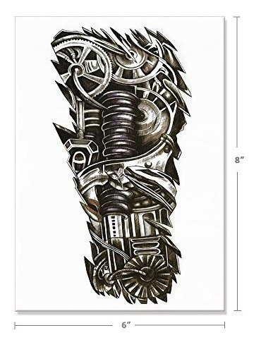 Etiquetas Adhesivas Temporales Grandes Del Tatuaje 8 Hojas P