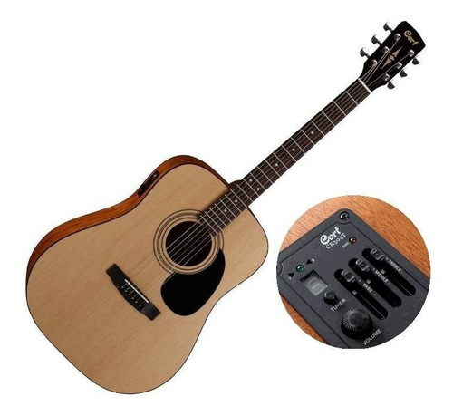 Guitarra Electroacustica  Cort Ad 810 E Con Funda- Natural