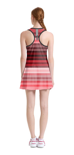 Imagem 4 de 6 de Vestido Beach Tennis C/ Shorts Degrade Listrado Beachwear