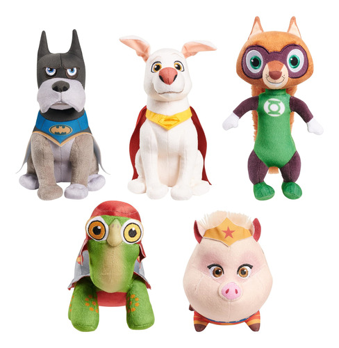 Dc Super-pets - Juego De 5 Peluches Pequeños, Juguetes Par.