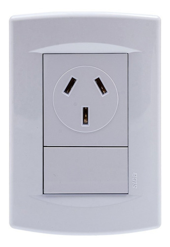 Imagen 3 de 6 de Llave De Luz Sica - 1 Toma Enchufe Argentino - 20a - Blanca