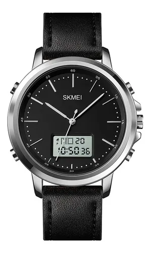 Reloj Hombre Skmei 1652 Acero Cuero Ecologico Elegante Env o gratis