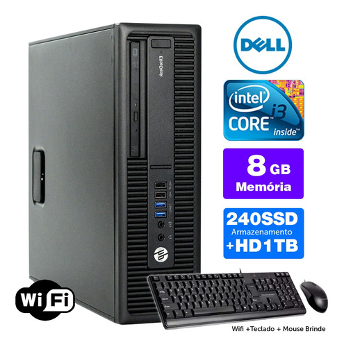 Imagem 1 de 5 de Hp Compaq Sff Usado I3 4g 8gb Ssd240+1tb Brinde