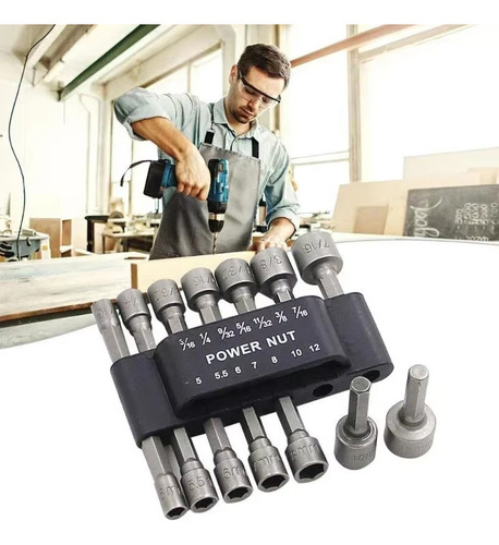 Juego Dados Magnéticos Para Taladro 14 Piezas 1/4 Inch
