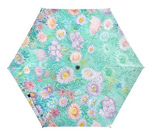 Sombrilla O Paraguas - Green Dandelion Uv Sun Umbrella, 6 Ri