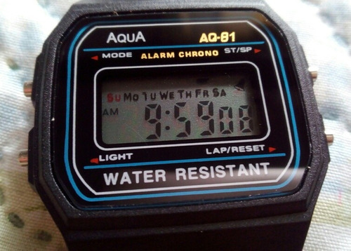 Relógio Unisex Retrô Vintage Aqua Á Prova D'agua