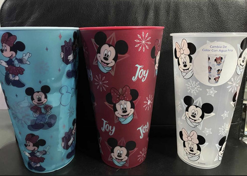Mickey Mause Disney Vasos Navidad Set De 3 Nuevos (Usado)