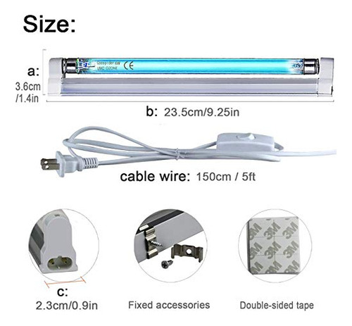 Lámpara U/v/c Coospider De 185 Nm Con Bombilla De 253,7 Nm,