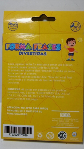 Juego De Mesa Forma Frases Divertidas Es Juego De Cartas Exc