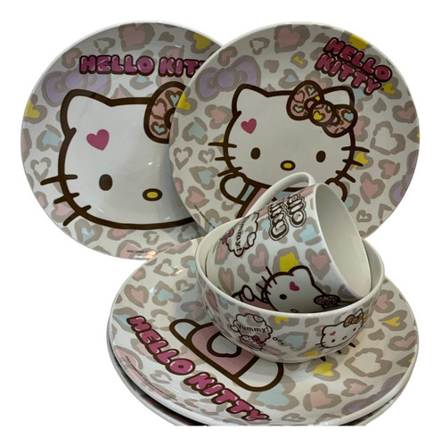 Vajilla Star Wars Porcelana 12 Piezas 2415-3089 Color Blanco Hello Kitty