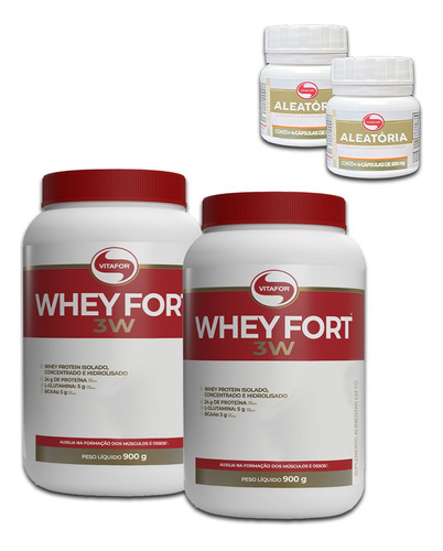 Kit Vitafor - Whey Protein Premium ( Linha Fort 3w ) 900g