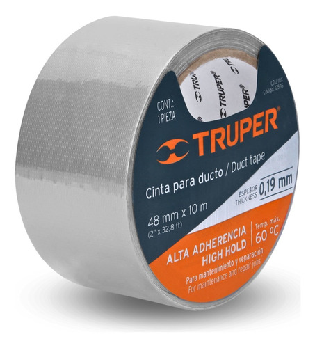 Cinta Americana Para Ductos 10 Mts X 48 Mm Truper Cdu-10x