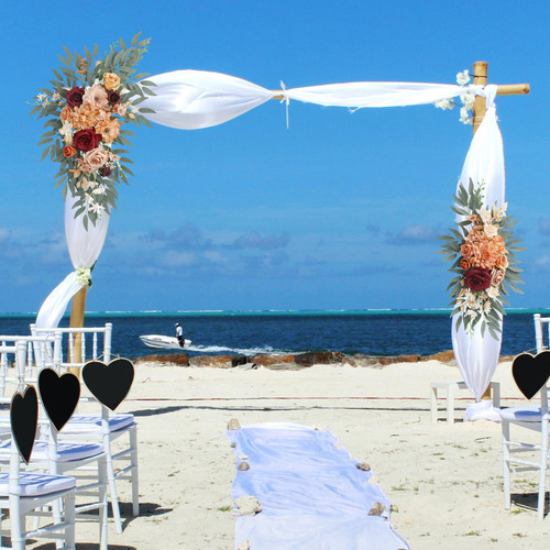Botín Floral Artificial Boda Arco Flor Hecho A Estilo A, 2 U