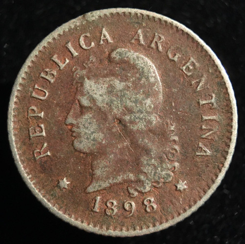 Argentina, 10 Centavos, 1898. Cj#92. F / F+