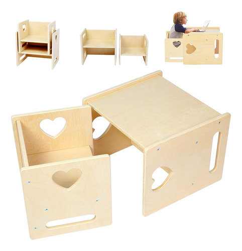 Juego De Mesa Y Silla Montessori Weaning 4 En 1 Para Niños, 