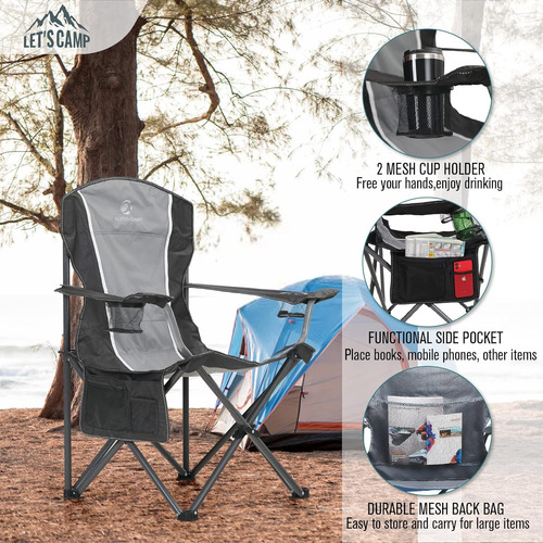 Silla Plegable De Gran Tamaño Para Acampar Al Aire Libre, Si