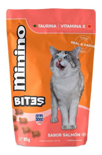 Minino Bites Premios De Salmón Para Gato 85 Gr.