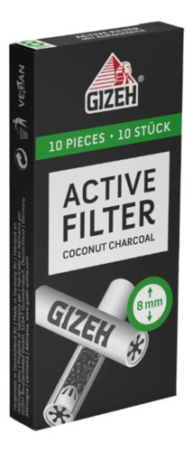 Filtro Carvão Gizeh Black 8mm Pacote Com 10 Filtros
