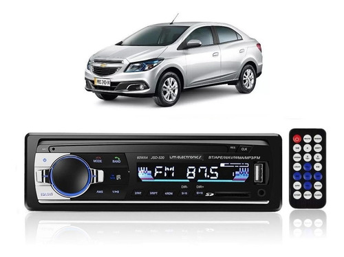 Imagem 1 de 6 de Auto Radio Bluetooth Usb Aux Sd Fm Mp3 Gm Prisma Celta Potente 4x60w Controle Remoto Aparelho Chamadas Spotity Player