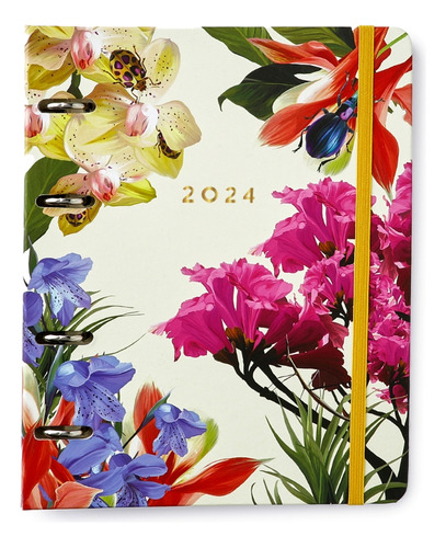 Agenda Planner 2024 Cícero Argolado Semanal Notas A5 Cor da capa Joia Natural/Insecta Dia