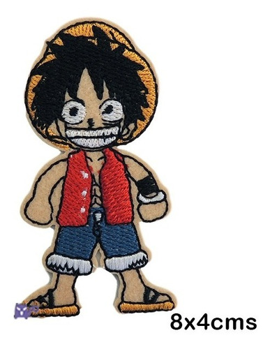 Luffy One Piece Parche Bordado Pegar Con Plancha Aplique Ani