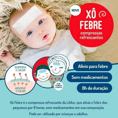 Imagem 2 de 5 de Xô Febre Compressas Refrescantes Para Alívio Da Febre Likluc