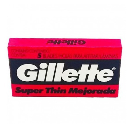 2 Cajas Gillette Roja Thin Hojas Afeitar X 5 Hoja Kaosimport