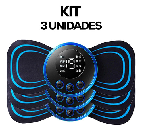 Kit 3 Massageador Ems Cervical Varizes Eletroestimulador