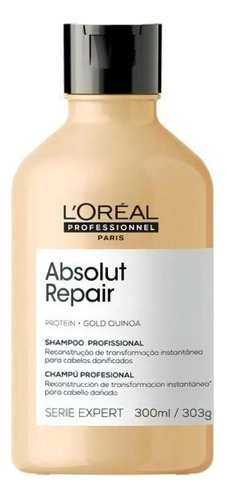  Shampoo Loreal Absolut Repair Protein+gold Quinoa 300ml
