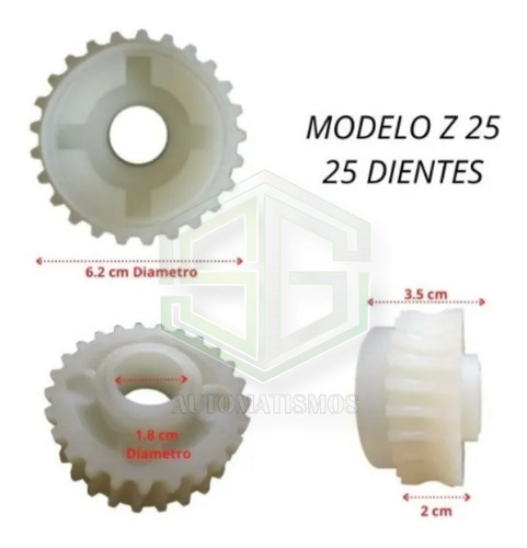 Corona De Nylon Motor Seg 25 Dientes ( Z 25) Linea Ch 