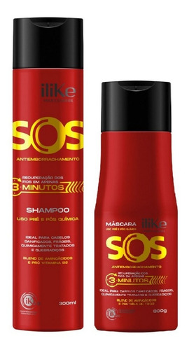 Reconstruçao Shampoo Sos + Mascara Antiemborrachamento 300ml