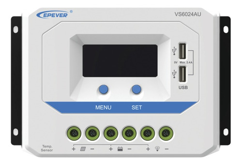 Controlador Solar De Carga Pwm 12/24v 60 A Usb / Vs-6024-au