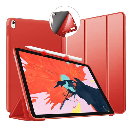 Funda Case Para iPad Pro 11 2018 A1980 A1934 Siliconado Rojo