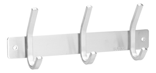 Colgador De Cocina De Pared Con Gancho Cepillado, 3 Ganchos