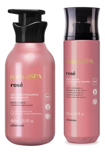 Kit Nativa Spa Rose Hidratante + Body Splash Oboticario