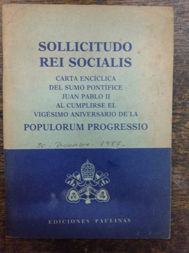 Sollicitudo Rei Socialis * Juan Pablo Ii * Paulinas *