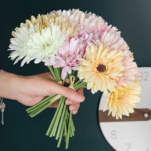 Ramo De Boda De Gerbera Con Flores Falsas De Seda Artificial