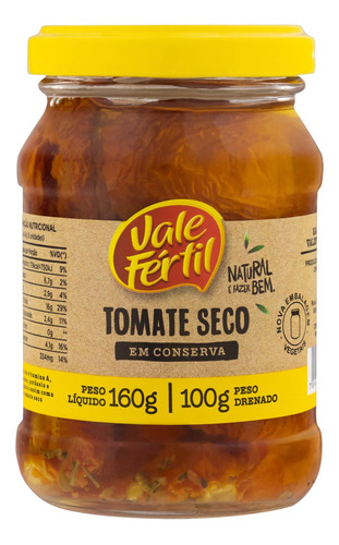 Tomate Seco em Conserva Vale Fértil Vidro 100g