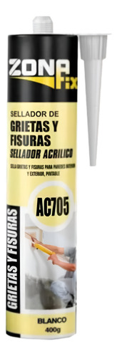 2 Selladores Acrílico Grietas Y Fisuras Zonafix Blanco 400cc