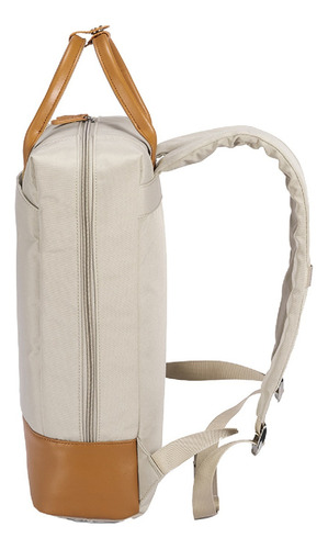 Mochila Just Basics Around Color Beige Diseño De La Tela Unicolor