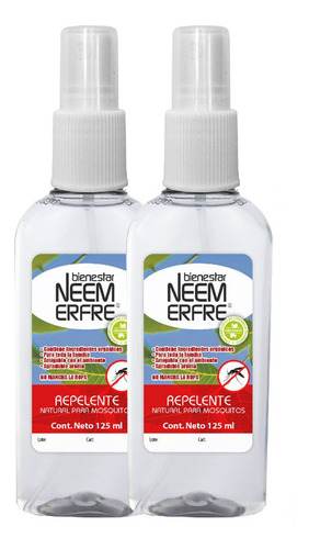 Paq 2 Repelente Natural De Neem Para Mosquitos