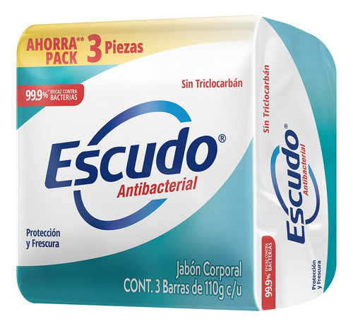 Jabones En Barra Escudo Protección Y Frescura 110gr 3 Piezas