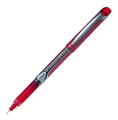 Boligrafo Gel Hi-tecpoint V5 Pilo - Unidad  Color de la tinta Rojo Color del exterior Gris