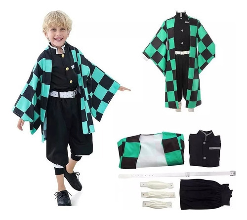 Traje De Kimono Para Cosplay De Demon Slayer Para Niños, Kam .