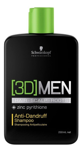 Shampoo Anticaspa Schwarzkopf  Anti Dandruff 3d Men X 250ml