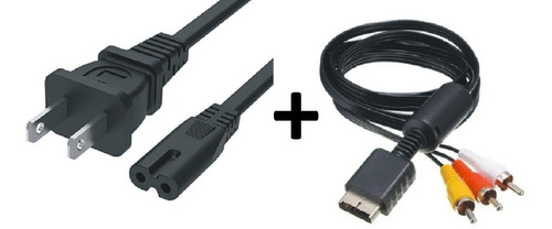 Cable De Corriente Para Ps1, Ps2, Ps3,ps4+cable De Video Ps2