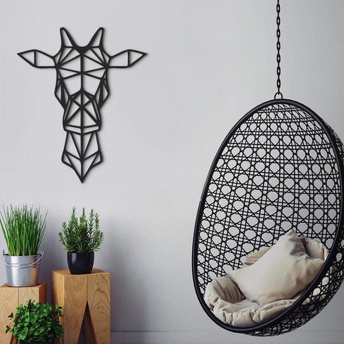 Imagen 6 de 7 de Cuadro Decorativo En Madera Calada Jirafa Mural