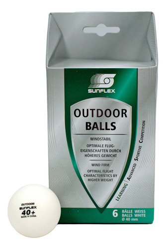 Pelota Ping Pong Sunflex Tenis De Mesa X6 Outdoor Tyttennis